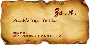 Zsadányi Anita névjegykártya